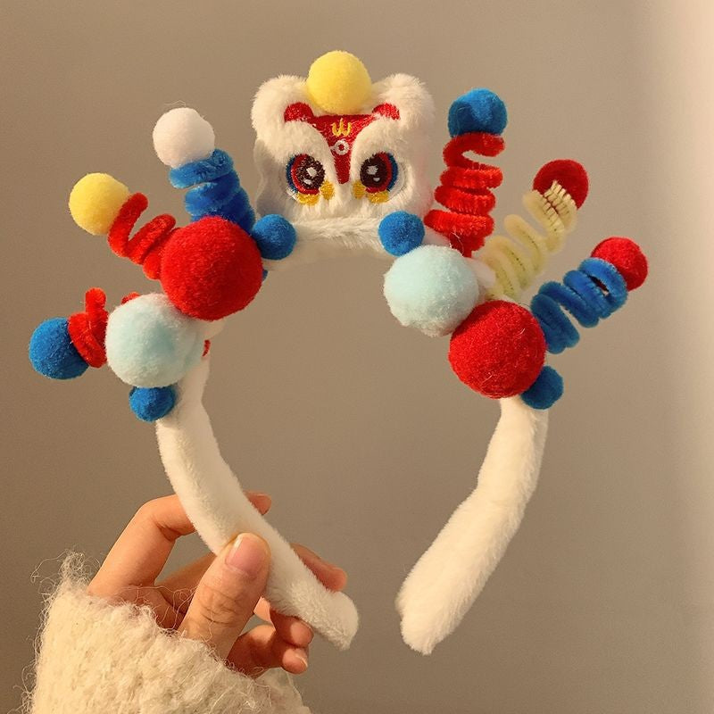 Wholesale Year of the Snake Headband  Cute Funny Plush Wash Hair Cards Small Snake Zodiac Headwear Children's Spring Festival